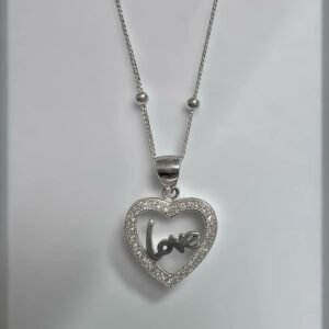 Стилно сребърно колие „ LOVE “