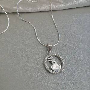 Сребърно колие зодия Водолей